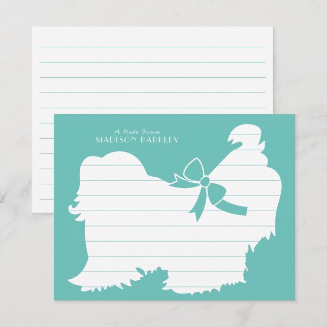 Shih-Tzu Dog Puppy Long Hair Thank You Card (Front/Back)