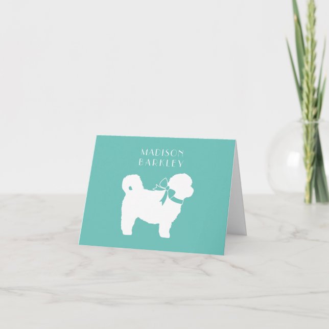Shih Tzu Dog Puppy Teddy Bear Short Hair Note Card (Front)