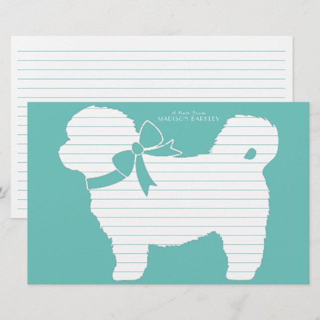 Shih Tzu Dog Puppy Teddy Bear Short Hair Stationery (Front/Back)