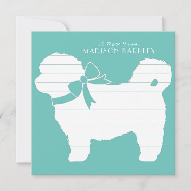 Shih Tzu Dog Puppy Teddy Bear Short Hair Thank You Card (Front)