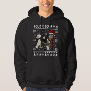 Shih Tzu Dog Santa Hat Xmas Ugly Christmas Hoodie