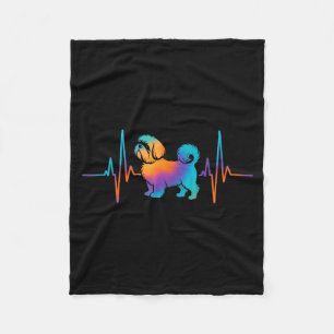 Shih tzu dog shihtzu dog heartbeat shitzhu funnySh Fleece Blanket