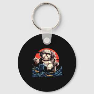 Shih tzu dog shihtzu dog japanese art shitzhu funn key ring
