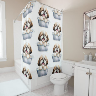 Shih Tzu Dog Shower Curtain