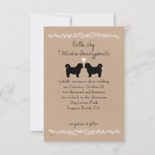 Shih Tzu Dog Silhouettes Wedding Invitation