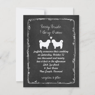 Shih Tzu Dog Silhouettes Wedding Invitation