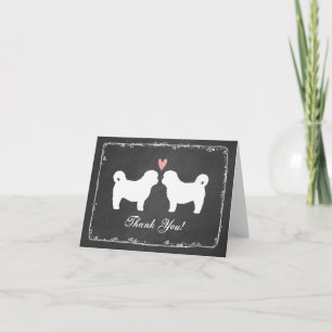 Shih Tzu Dog Silhouettes Wedding Thank You Card