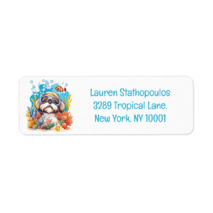 Shih Tzu Dog Snorkeling Coral Reef