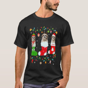 Shih Tzu Dog Three Christmas Socks Sweater Xmas Do