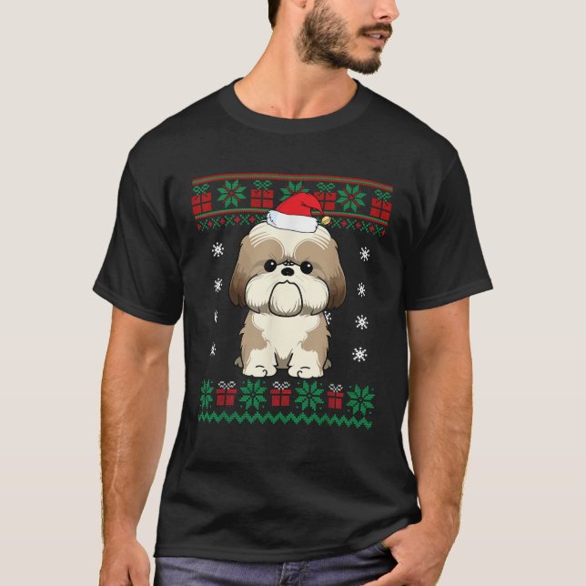 Shih Tzu Dog Ugly Sweater Christmas Gifts Puppy Do (Front)