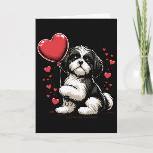 Shih Tzu Dog Valentine's Day Dog Owner Valentine  Card