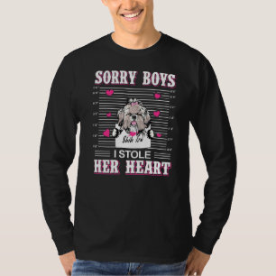 Shih Tzu Dog Valentines Day I Stole Her Heart Vale T-Shirt