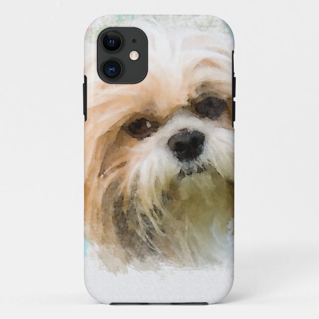 Shih Tzu Dog Water Colour Art Painting Case-Mate iPhone Case (Back)