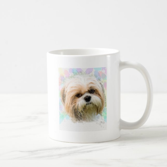Shih Tzu Dog Water Colour Art Painting Coffee Mug (Right)