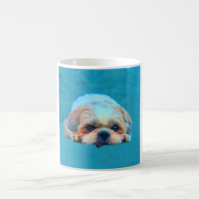 Shih Tzu Dog Water colour art Portrait Coffee Mug (Center)