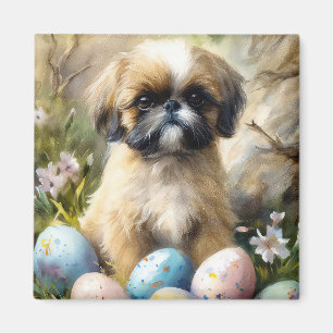 Shih Tzu Dog with Easter Eggs Holiday Magnet
