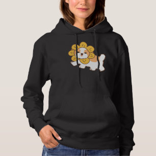 Shih Tzu Dog With Flower Hat Blue Hoodie
