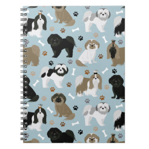 Shih Tzu Dogs Paws and Bones Notebook