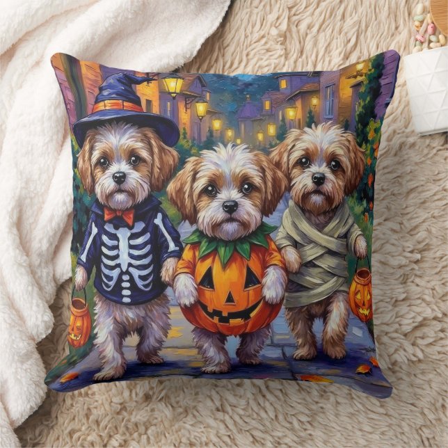 Shih Tzu Dogs Trick-or-Treating Halloween Costumes Cushion (Blanket)