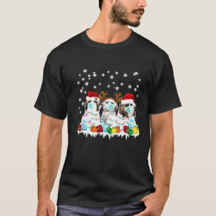 Shih Tzu Dogs Wear Mask Christmas 2020 Lights Sant T-Shirt