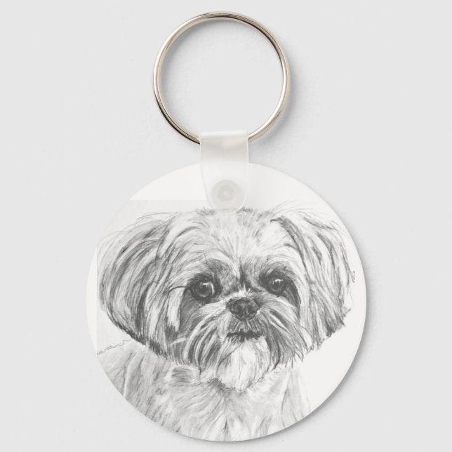 Shih Tzu Drawing Key Ring (Front)