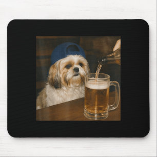 Shih Tzu Drinking Beer Funny Dog Meme Mouse Mat