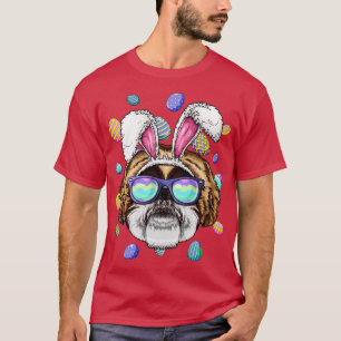 Shih Tzu Easter Bunny Ears Dog Funny Easter Eggs H T-Shirt