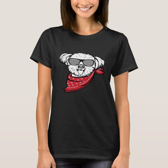 Shih Tzu Face Shutter Glasses T-Shirt (Front)