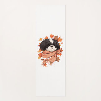Shih Tzu Fall Dog Autumn Leaves Thanksgiving Copy  Yoga Mat