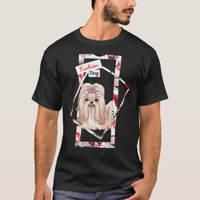 Shih Tzu Fashion Dogs T-Shirt (Front)