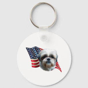 Shih Tzu Flag Key Ring