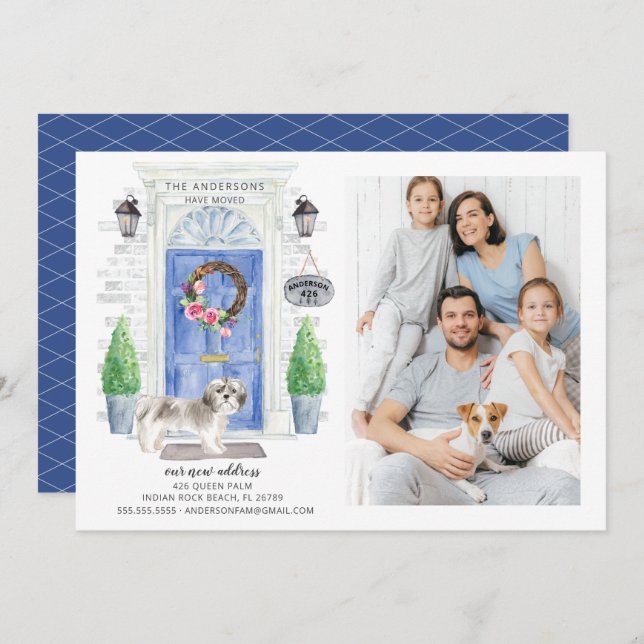Shih tzu  Front Door Photo Moving Announcement (Front/Back)