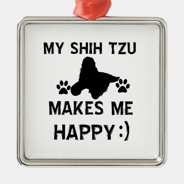 shih tzu gift items metal tree decoration (Front)
