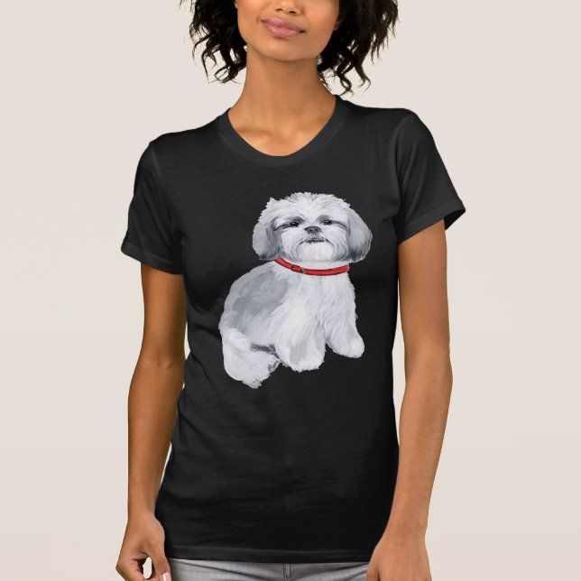 Shih Tzu Grey and White T-Shirt (Front)