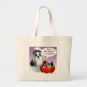 Shih Tzu (groomed) Halloween Candy Large Tote Bag