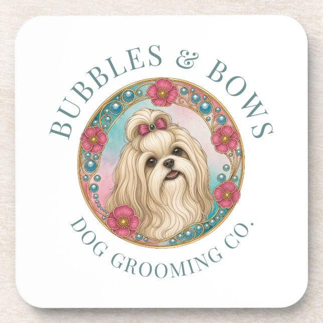 Shih Tzu Grooming Salon Coaster (Front)