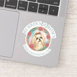 Shih Tzu Grooming Salon Vinyl Sticker