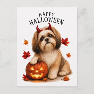 Shih Tzu Halloween Postcard