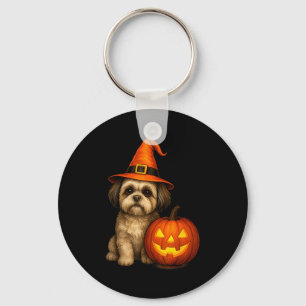 Shih Tzu Halloween Pumpkin Dog Costume Family Matc Key Ring