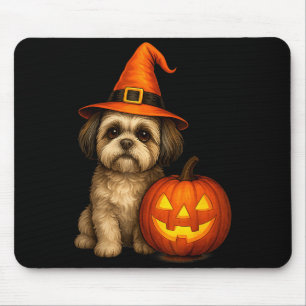 Shih Tzu Halloween Pumpkin Dog Costume Family Matc Mouse Mat