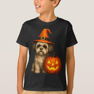 Shih Tzu Halloween Pumpkin Dog Costume Family Matc T-Shirt