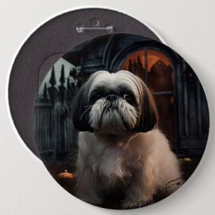 Shih Tzu Halloween Scary 6 Cm Round Badge