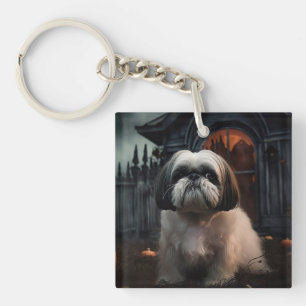 Shih Tzu Halloween Scary Key Ring
