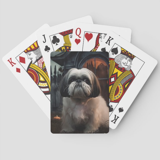Shih Tzu Halloween Scary Playing Cards (Back)