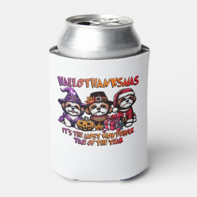 Shih Tzu Halloween Thanksgiving Christmas Classic  Can Cooler (Can Front)