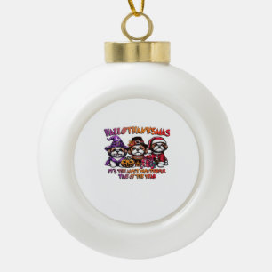 Shih Tzu Halloween Thanksgiving Christmas Classic  Ceramic Ball Christmas Ornament