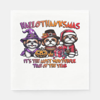 Shih Tzu Halloween Thanksgiving Christmas Classic  Napkin