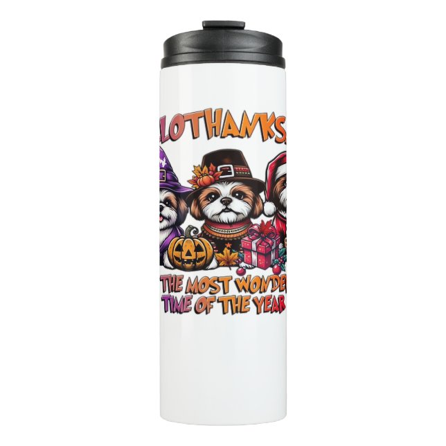 Shih Tzu Halloween Thanksgiving Christmas Classic  Thermal Tumbler (Front)