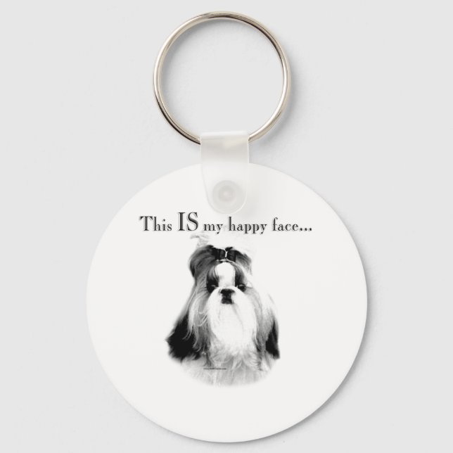 Shih Tzu Happy Face Key Ring (Front)