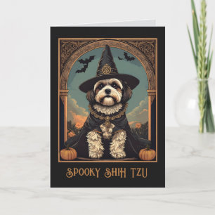 Shih Tzu Happy Halloween Greeting Card